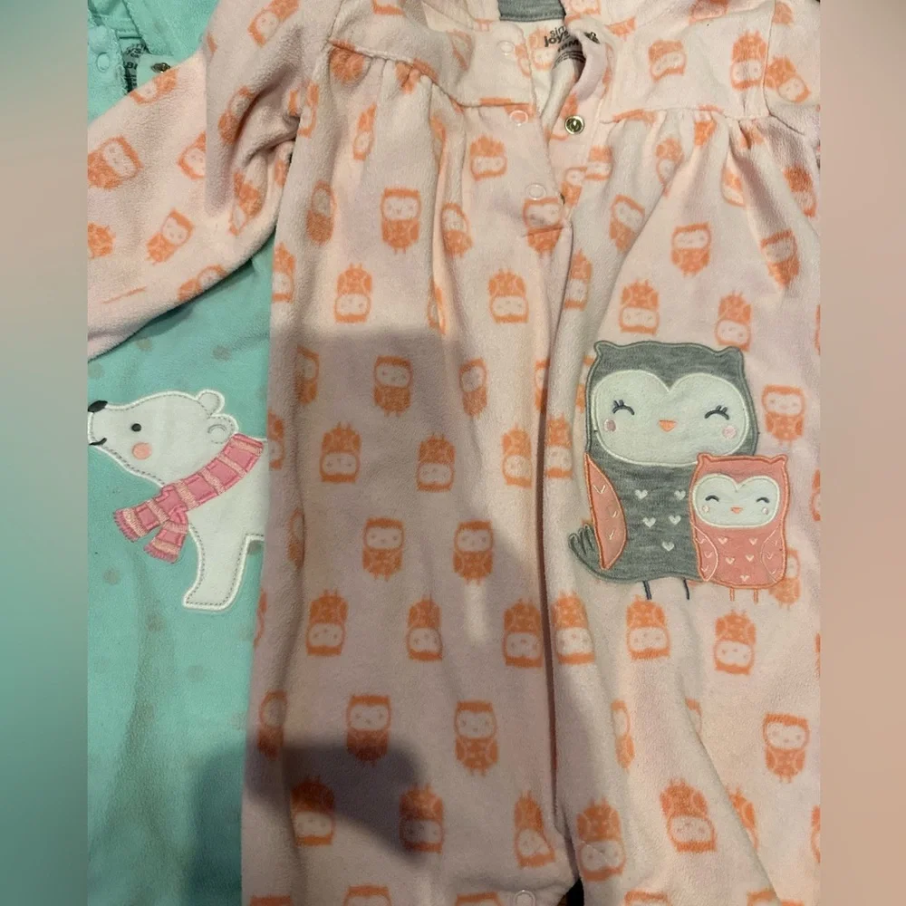 Bundle of 2 Adorable Fleece Onesies for Toddler Girls - 18M